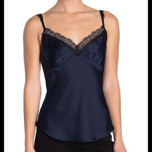 Diane Von Furstenburg Black Silk Lace Cami